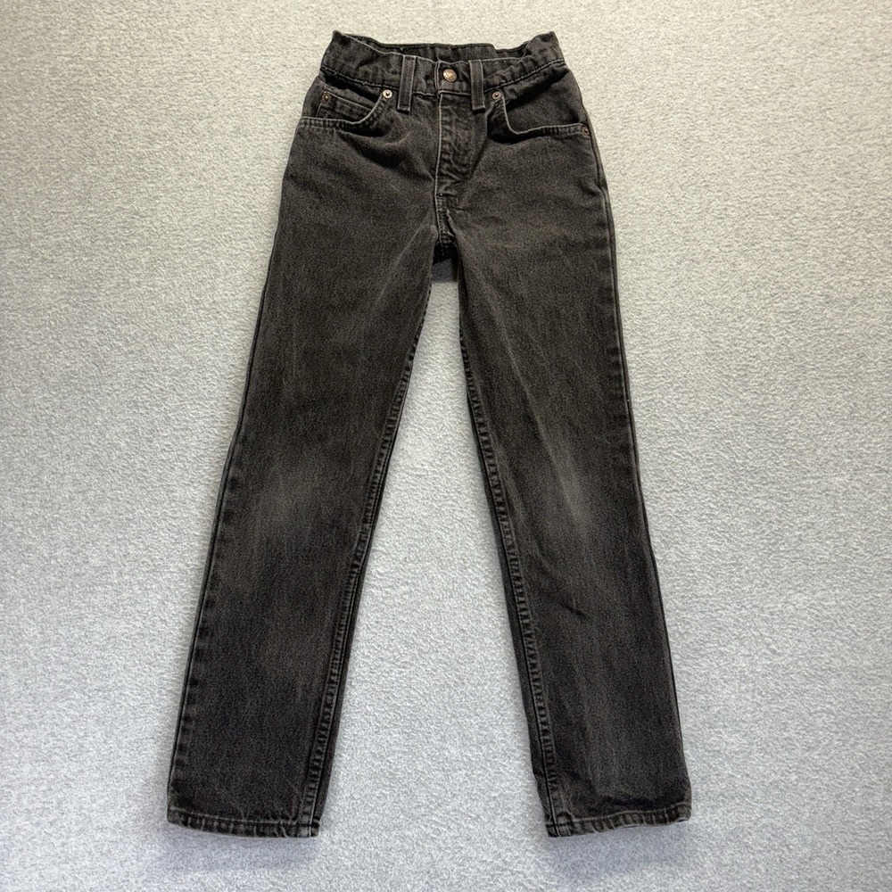 Vintage Levis 505 Jeans Boys 10 Slim Black Classic Fit Orange Tab‎ 90s Denim
